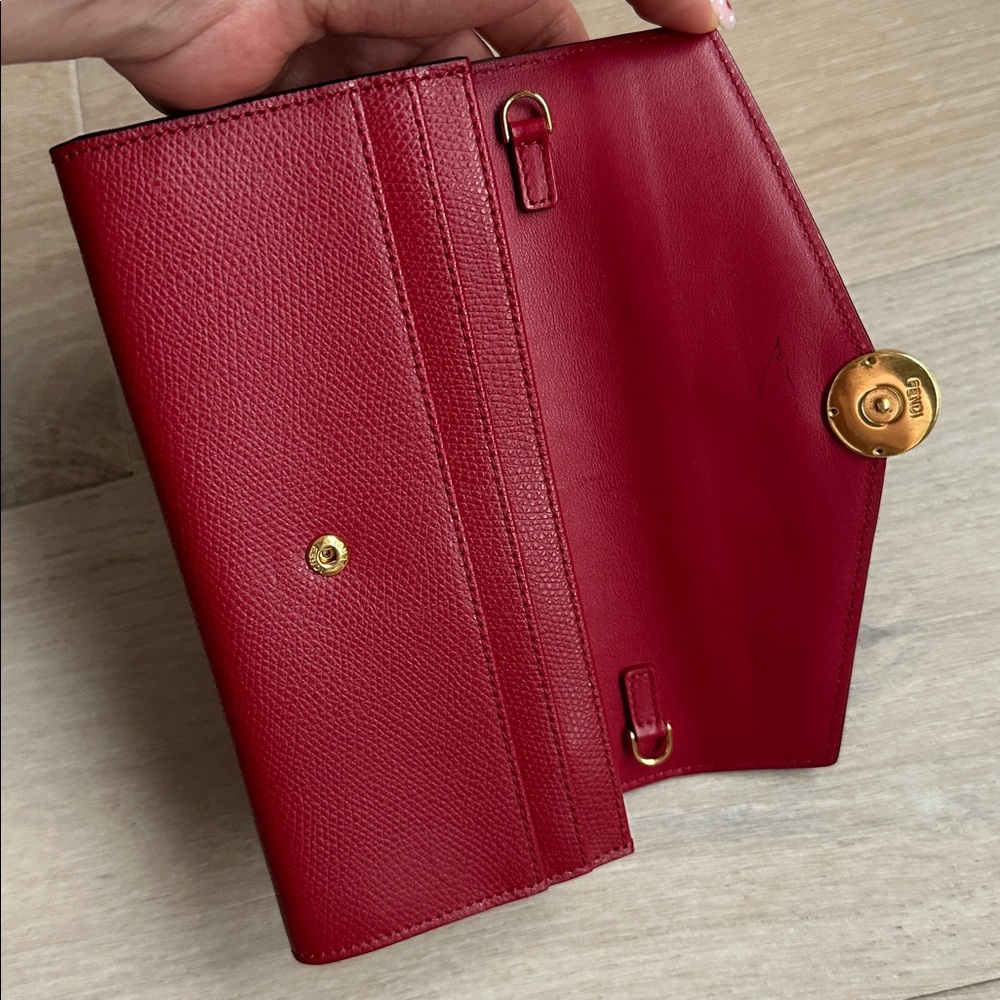 fendi f is fendi continental wallet Elegant Red Leather Wallet - Picture 2 of 14